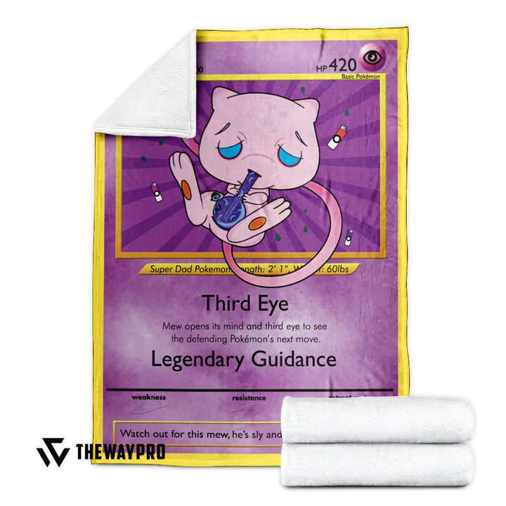 Anime-Pokemon-Stone-Mew-Quilt-Blanket-3