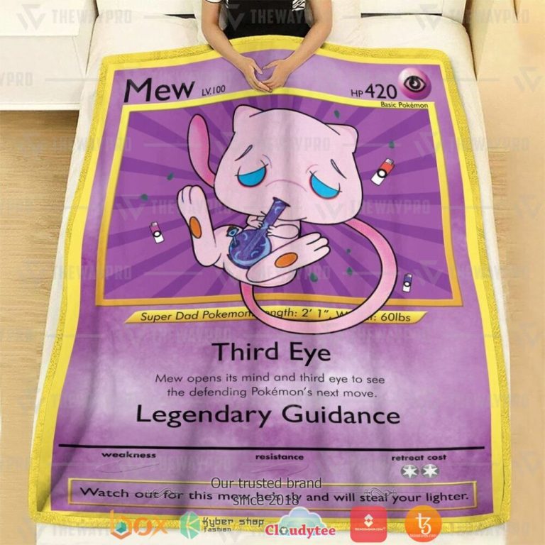 Anime-Pokemon-Stone-Mew-Soft-Blanket-2