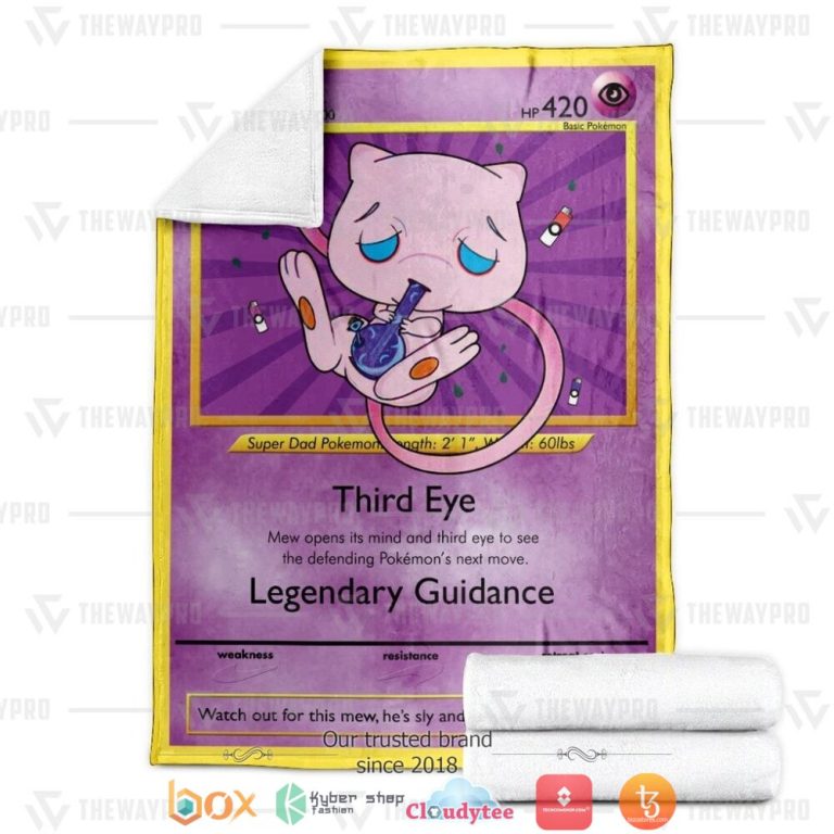 Anime-Pokemon-Stone-Mew-Soft-Blanket-3