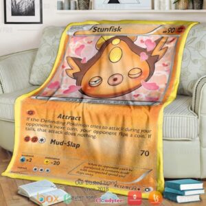Anime Pokemon Stunfisk Legendary Treasures Soft Blanket 2