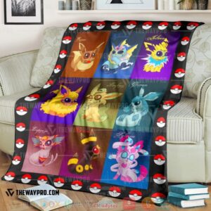 Anime Pokemon Sugar Skull Eevee Evolution Soft Blanket