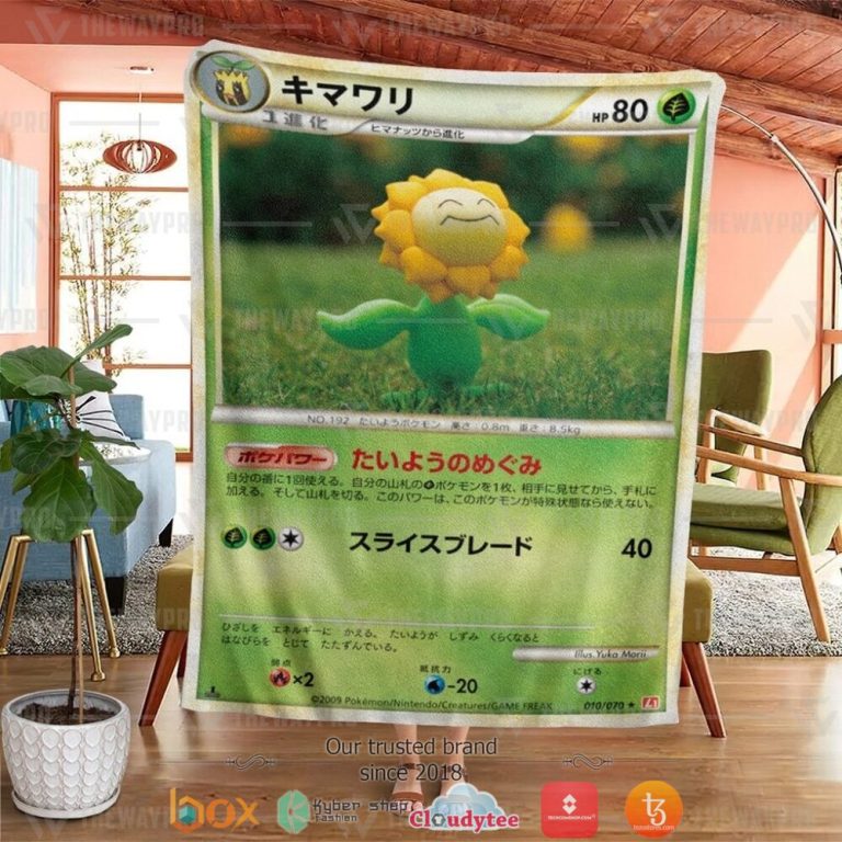 Anime-Pokemon-Sunflora-Soft-Blanket-1