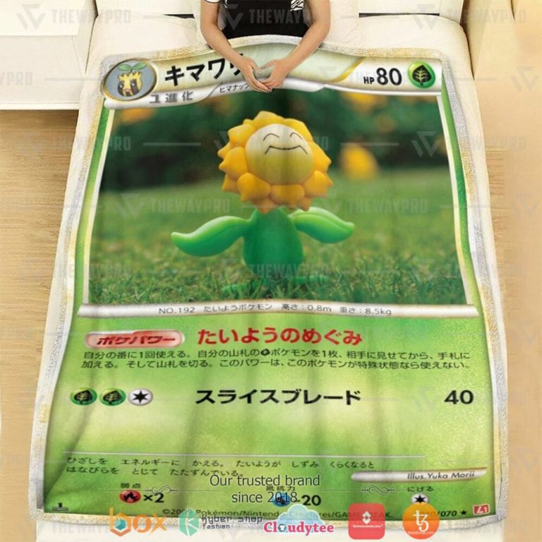Anime-Pokemon-Sunflora-Soft-Blanket-2