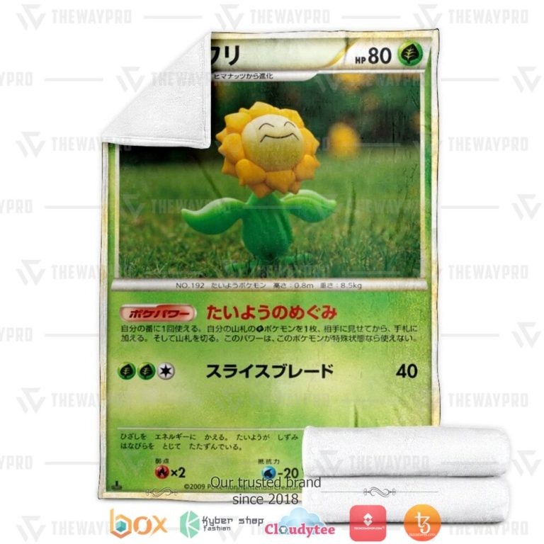 Anime-Pokemon-Sunflora-Soft-Blanket-3