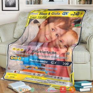 Anime Pokemon Tag Team Gx Personalized Soft Blanket