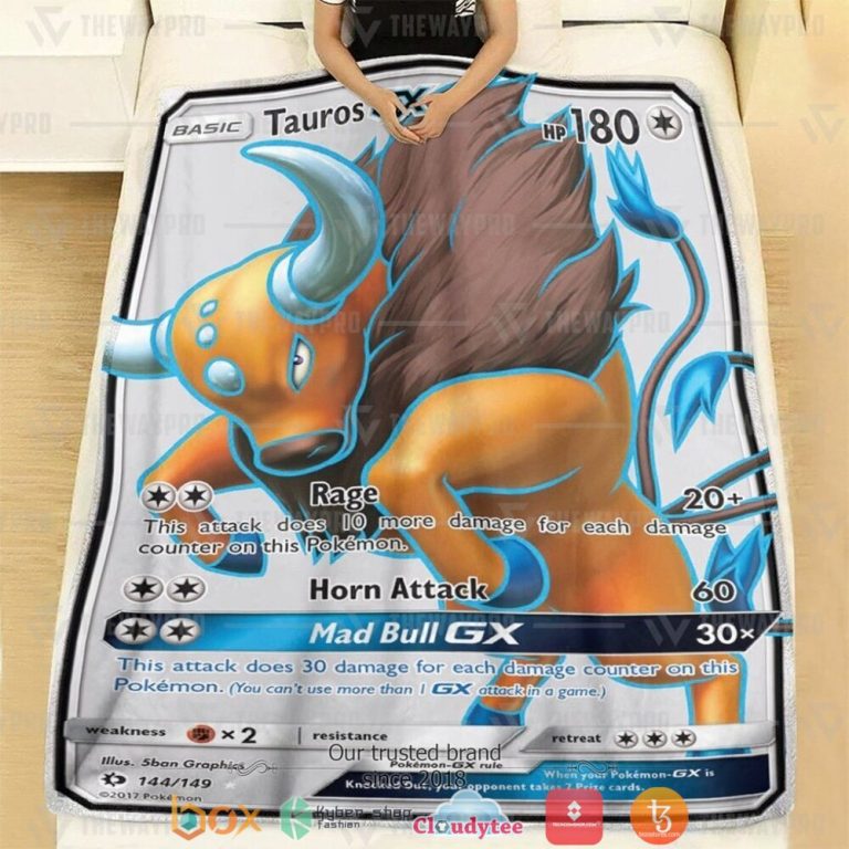 Anime-Pokemon-Tauros-Gx-Sun-Moon-Soft-Blanket-2