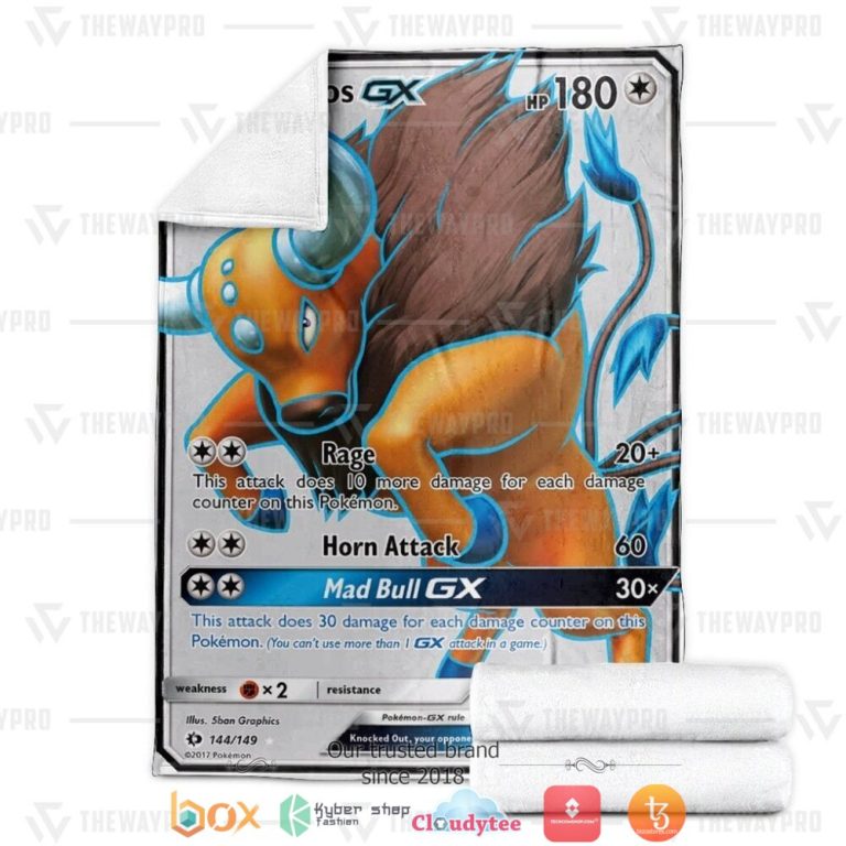 Anime-Pokemon-Tauros-Gx-Sun-Moon-Soft-Blanket-3