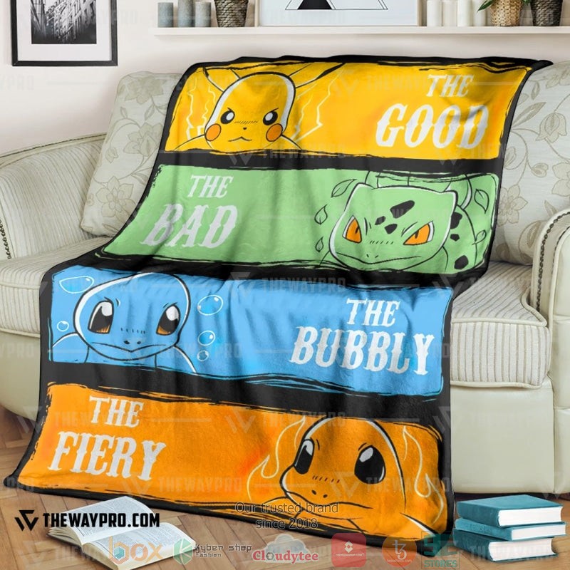 Anime Pokemon The Good The Bad The Bubbly The Fiery Soft Blanket Anime Pokemon The Good The Bad The Bubbly The Fiery Soft Blanket