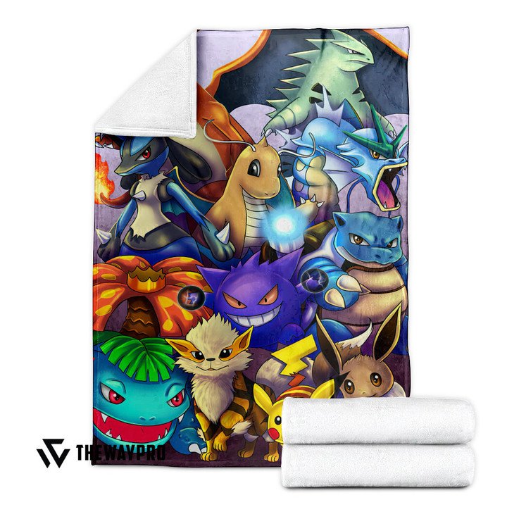 Anime-Pokemon-The-Poke-Favourites-Custom-Soft-Blanket-2