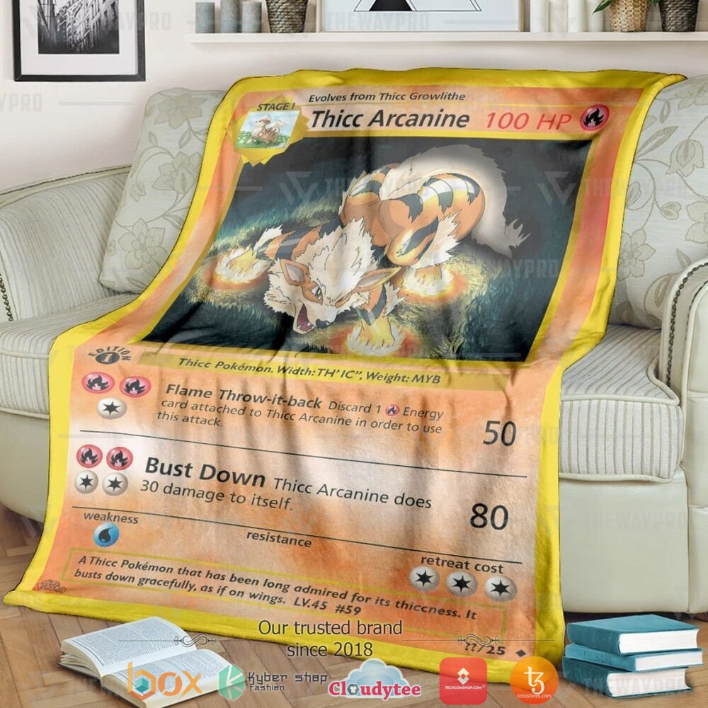 Anime Pokemon Thicc Arcanine Soft Blanket Anime Pokemon Thicc Arcanine Soft Blanket