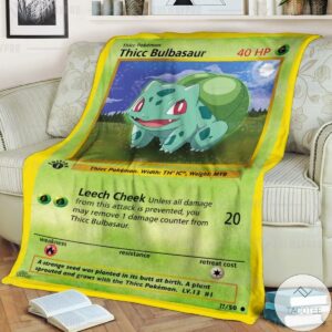Anime Pokemon Thicc Bulbasaur Custom Blanket