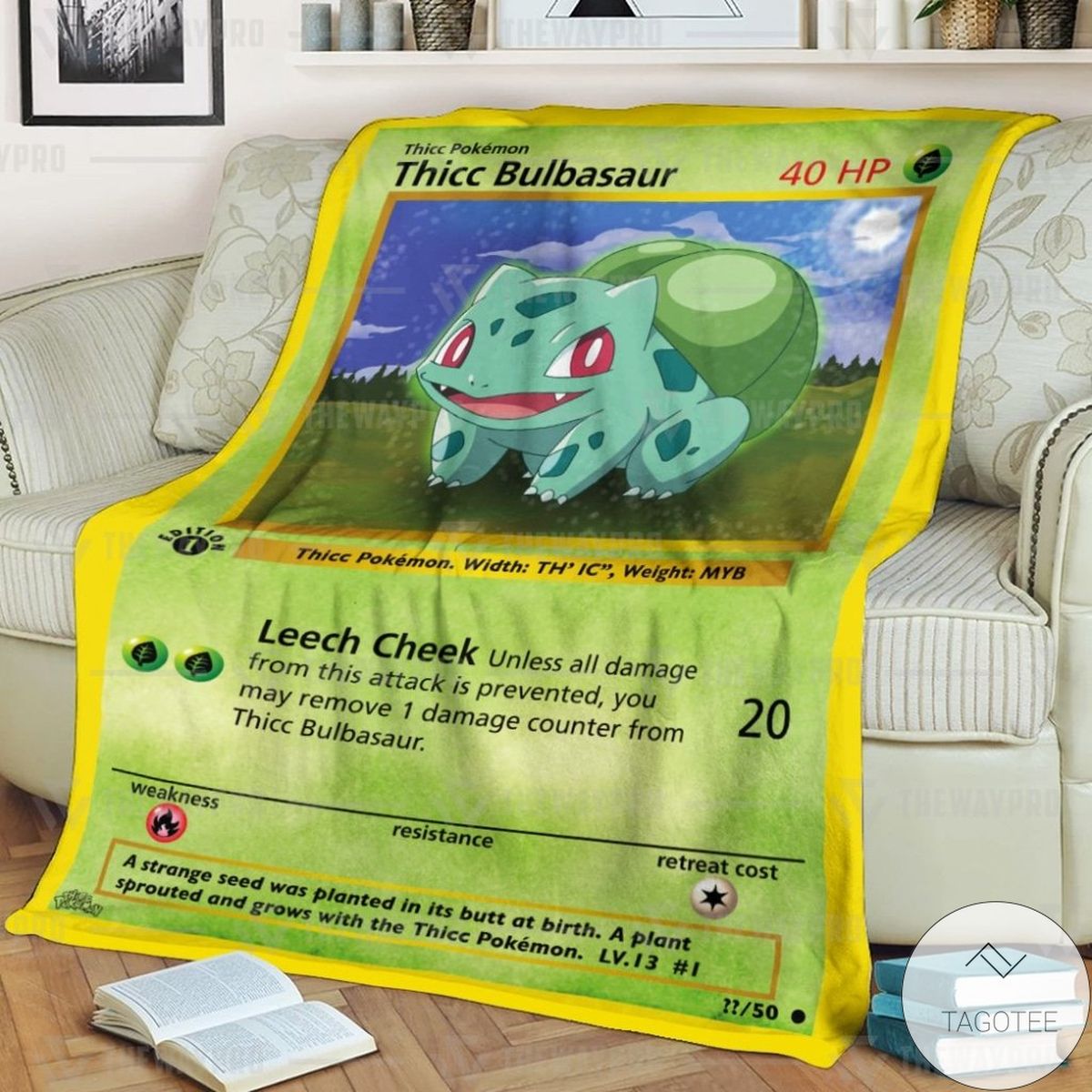 Anime Pokemon Thicc Bulbasaur Custom Blanket Anime Pokemon Thicc Bulbasaur Custom Blanket