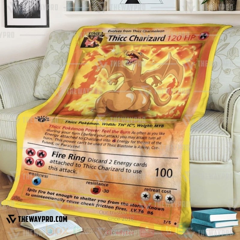 Anime Pokemon Thicc Charizard Blanket 2 Anime Pokemon Thicc Charizard Blanket 2