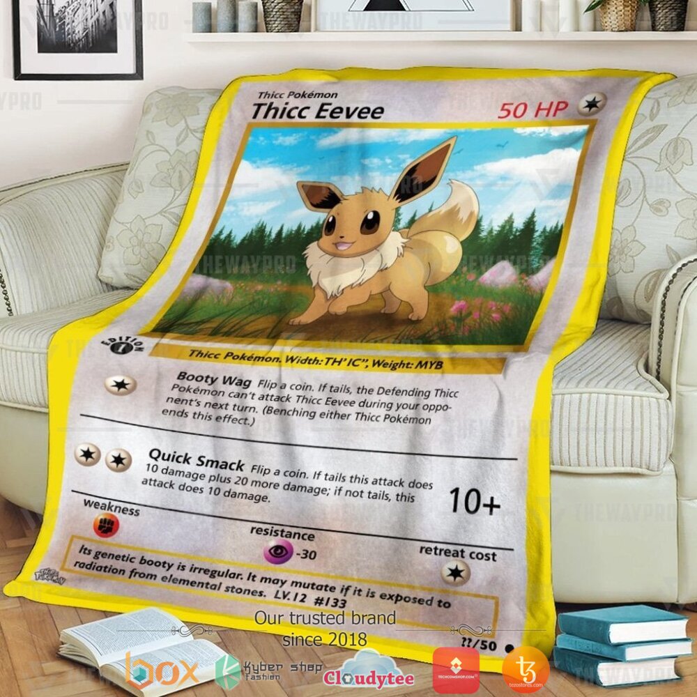 Anime Pokemon Thicc Eevee Soft Blanket Anime Pokemon Thicc Eevee Soft Blanket