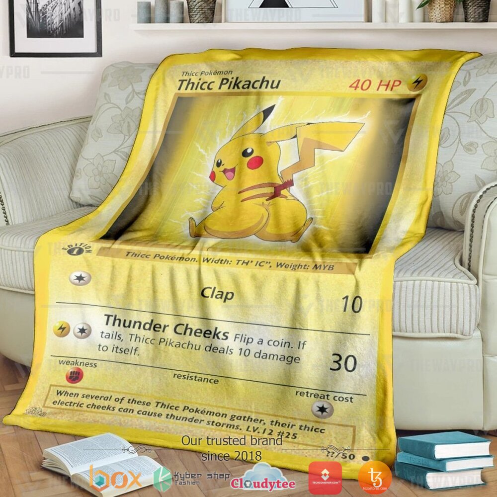 Anime Pokemon Thicc Pikachu Soft Blanket Anime Pokemon Thicc Pikachu Soft Blanket
