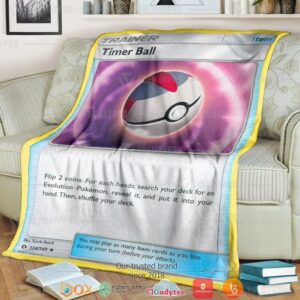 Anime Pokemon Timer Ball Trainer Soft Blanket