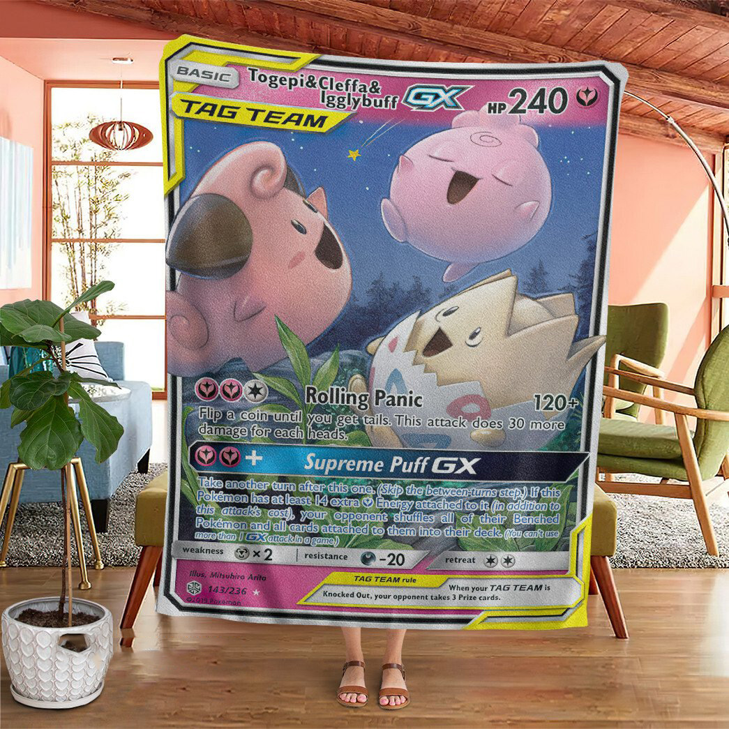 Anime Pokemon Togepi Cleffa Igglybuff Gx Cosmic Eclipse Custom Soft Blanket Anime Pokemon Togepi Cleffa Igglybuff Gx Cosmic Eclipse Custom Soft Blanket