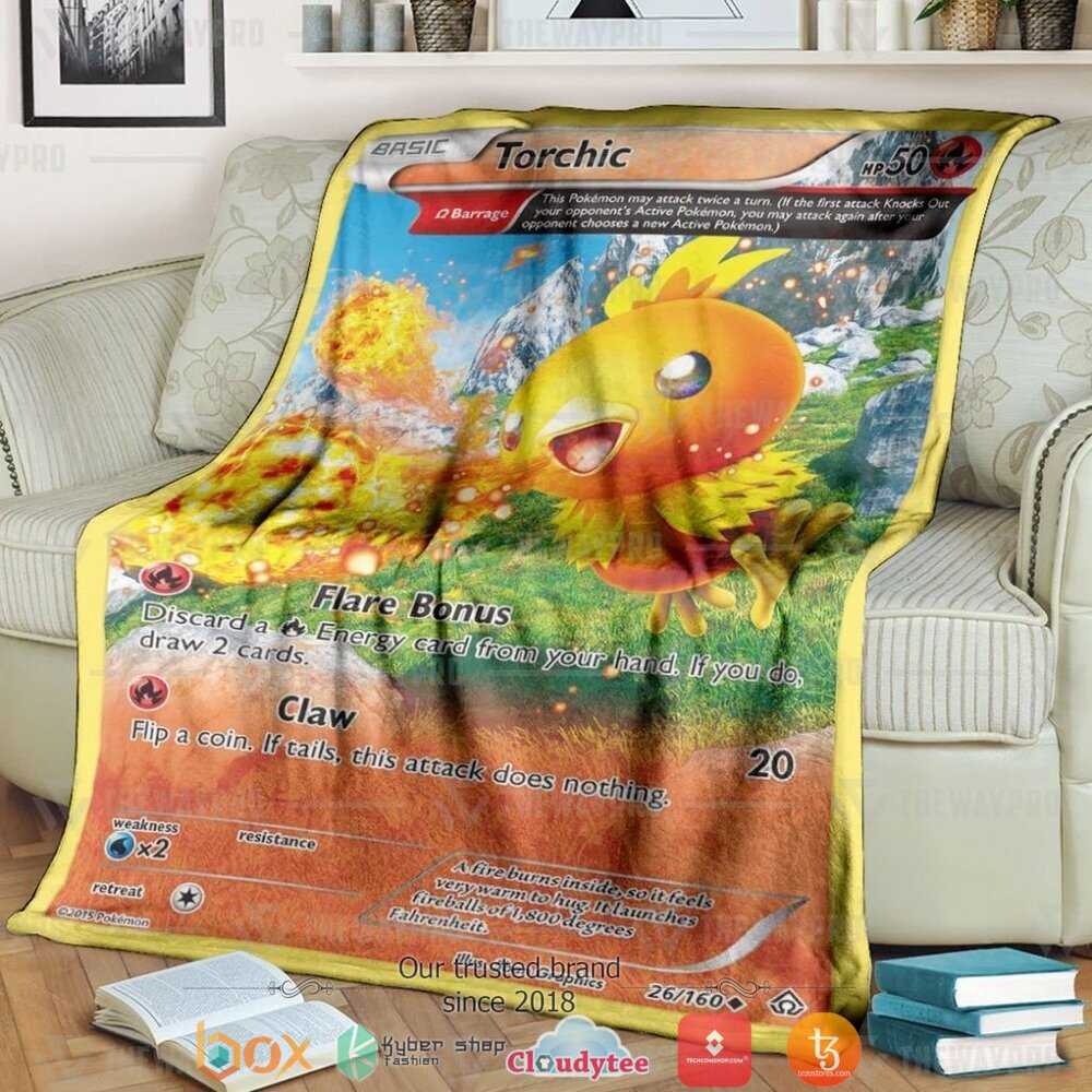 Anime Pokemon Torchic Primal Clash Soft Blanket Anime Pokemon Torchic Primal Clash Soft Blanket
