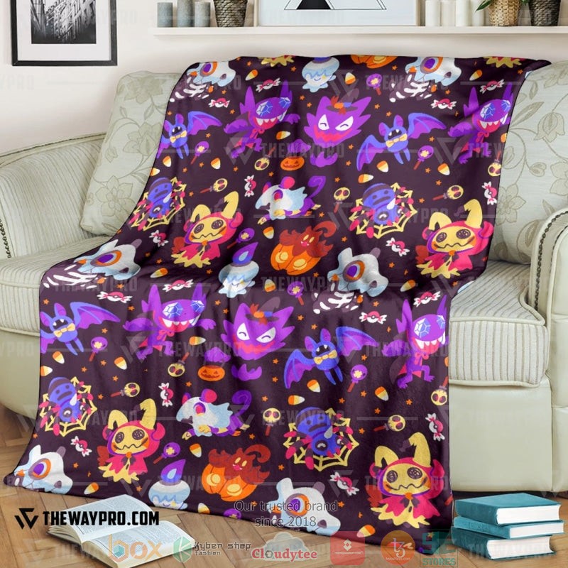 Anime Pokemon Trick Or Treat Seamless Pattern Soft Blanket Anime Pokemon Trick Or Treat Seamless Pattern Soft Blanket