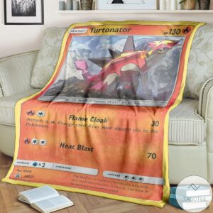 Anime Pokemon Turtonator Custom Blanket