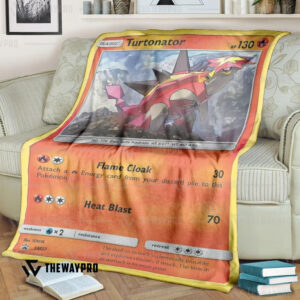 Anime Pokemon Turtonator Custom Soft Blanket