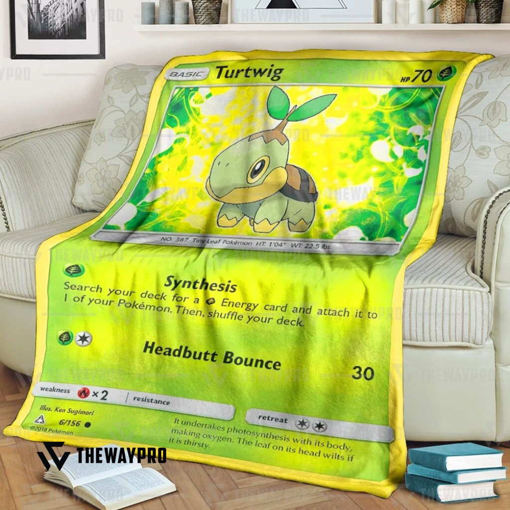 Anime Pokemon Turtwig Custom Soft Blanket Anime Pokemon Turtwig Custom Soft Blanket