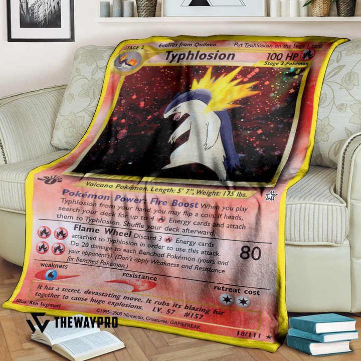 Anime Pokemon Typhlosion 1St Edition Custom Blanket Anime Pokemon Typhlosion 1St Edition Custom Blanket
