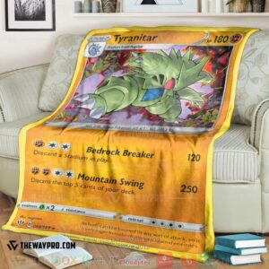 Anime Pokemon Tyranitar Darkness Ablaze Soft Blanket
