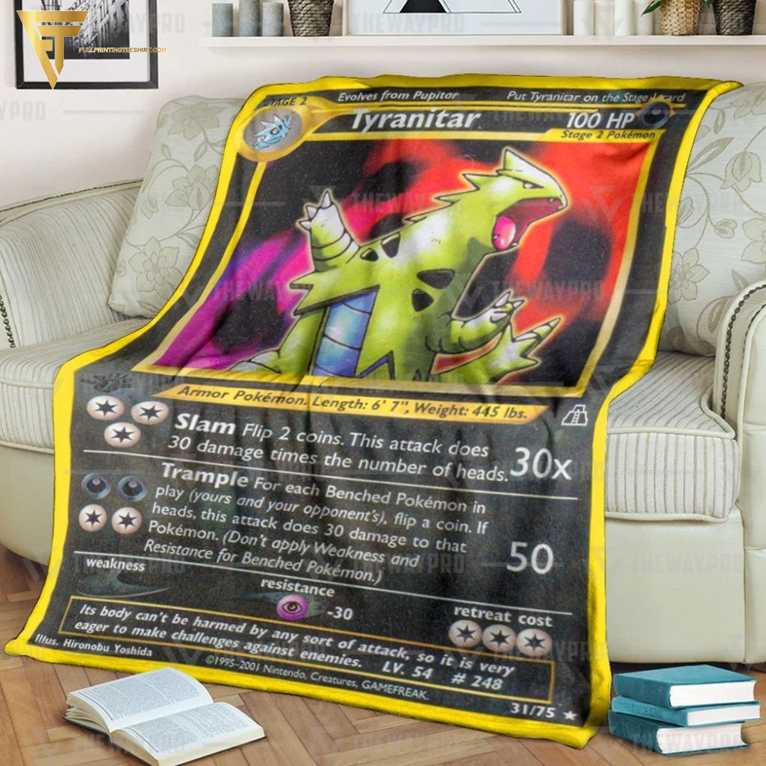 Anime Pokemon Tyranitar Full Printing Blanket Anime Pokemon Tyranitar Full Printing Blanket