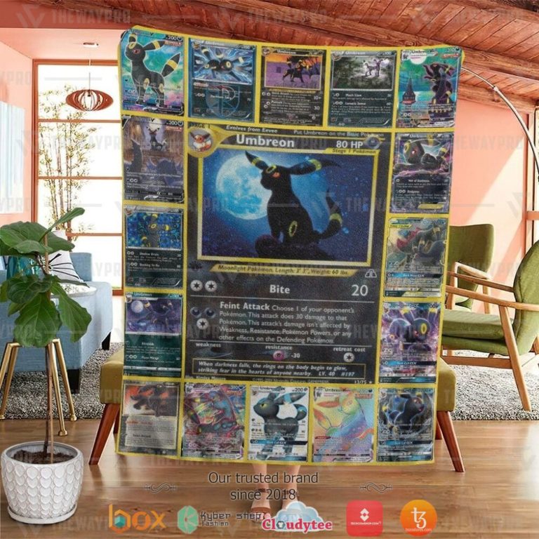 Anime-Pokemon-Umbreon-Cards-Soft-Blanket-1