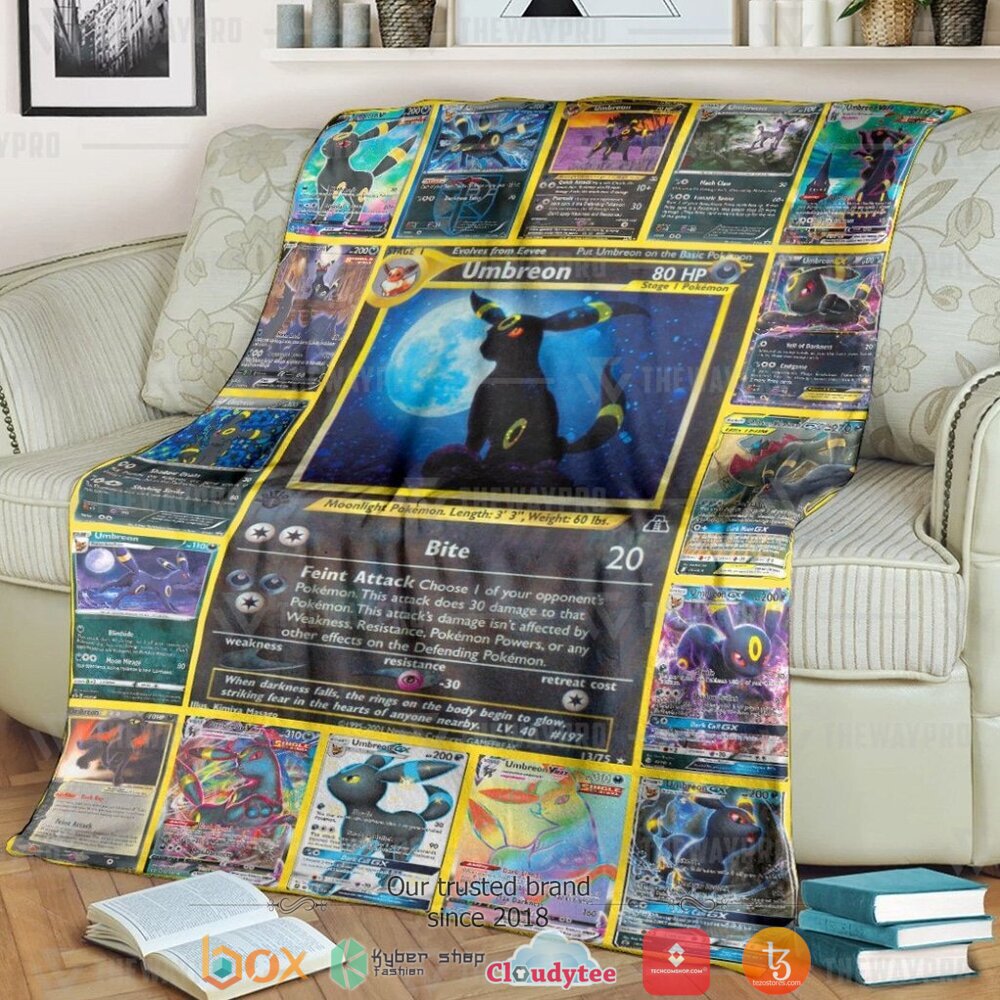 Anime Pokemon Umbreon Cards Soft Blanket Anime Pokemon Umbreon Cards Soft Blanket