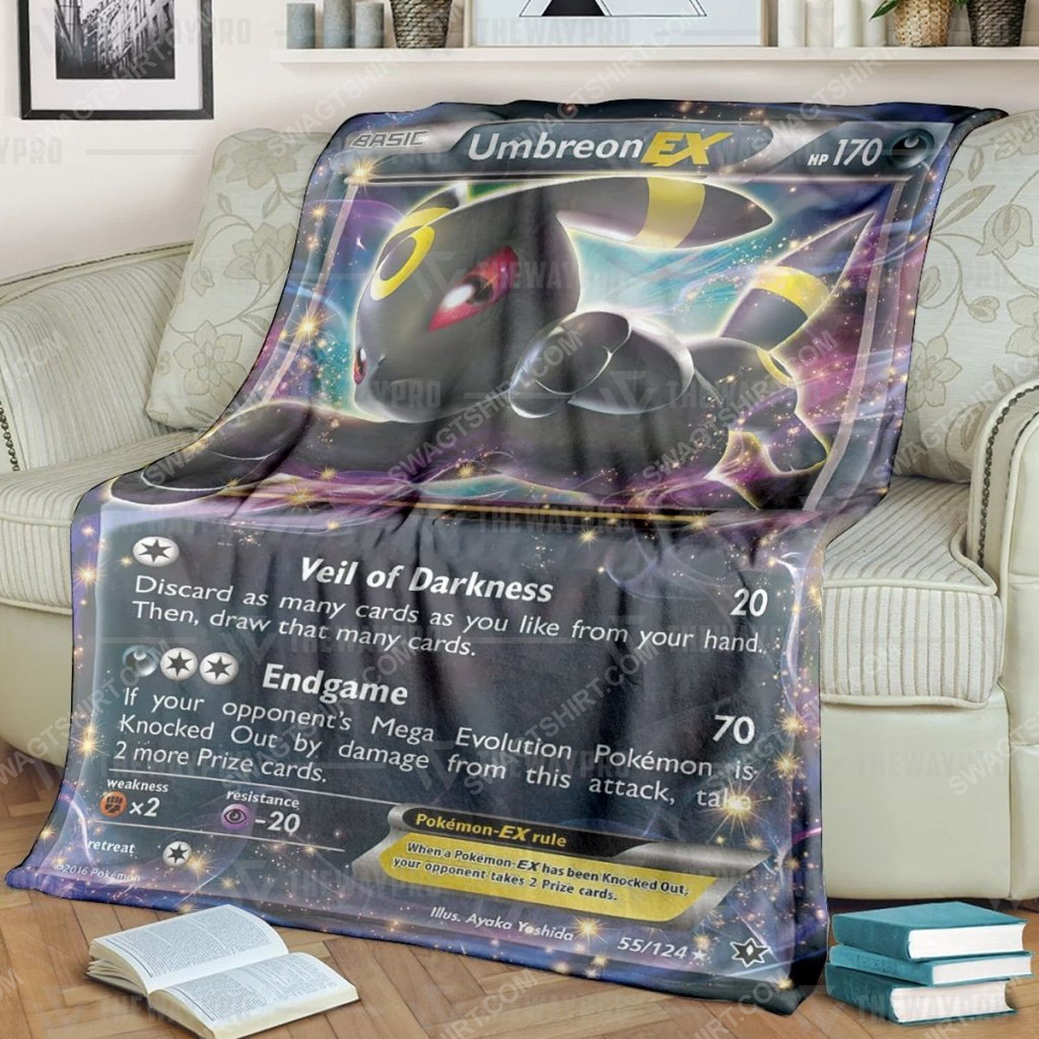Anime Pokemon Umbreon Ex Full Print Soft Blanket Anime Pokemon Umbreon Ex Full Print Soft Blanket
