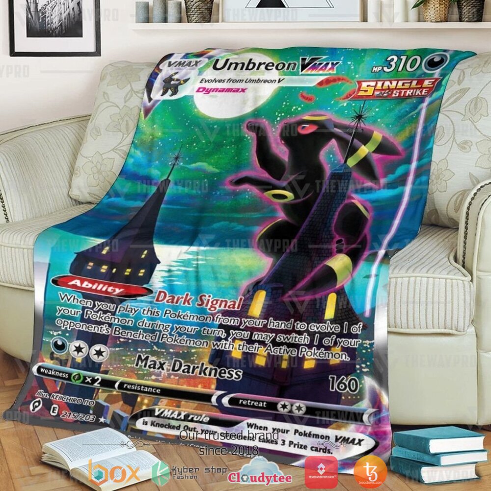Anime Pokemon Umbreon Vmax Evolving Skies Soft Blanket Anime Pokemon Umbreon Vmax Evolving Skies Soft Blanket