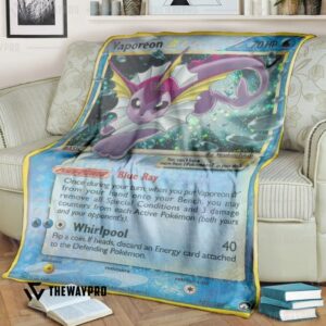Anime Pokemon Vaporeon Gold Star Custom Soft Blanket