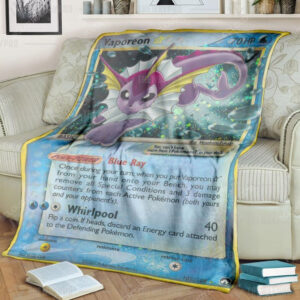 Anime Pokemon Vaporeon Gold Star Soft Blanket