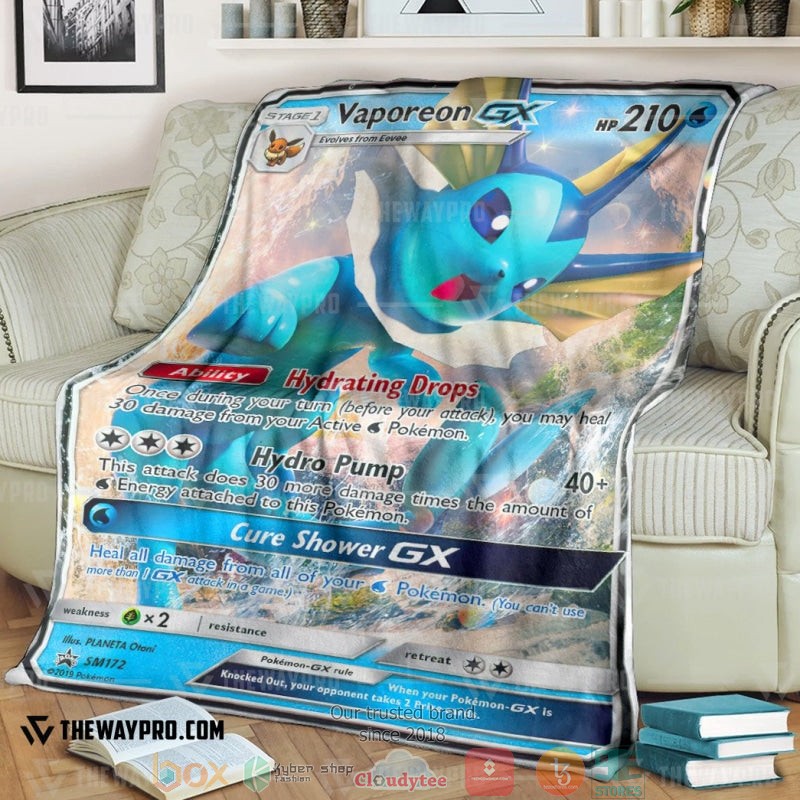Anime Pokemon Vaporeon Gx Sun Moon Promos Soft Blanket 2 Anime Pokemon Vaporeon Gx Sun Moon Promos Soft Blanket 2