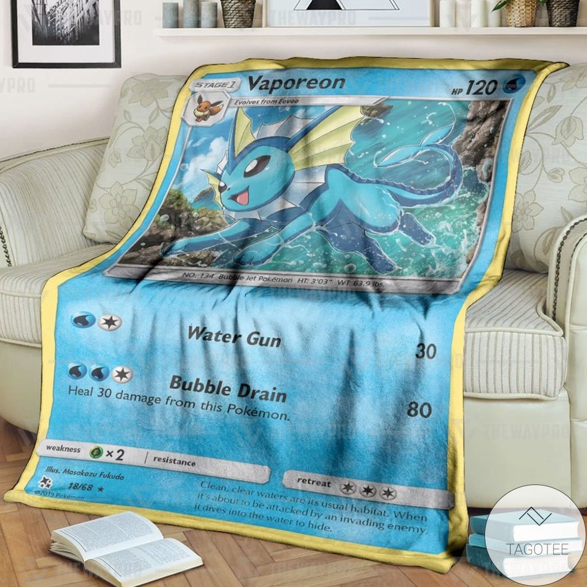 Anime Pokemon Vaporeon Hidden Fate Custom Blanket Anime Pokemon Vaporeon Hidden Fate Custom Blanket