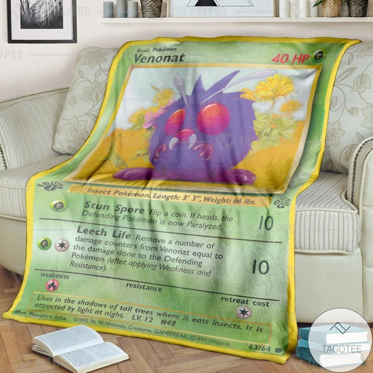 Anime Pokemon Venonat Custom Blanket Anime Pokemon Venonat Custom Blanket