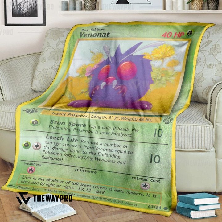 Anime Pokemon Venonat Quilt Blanket Anime Pokemon Venonat Quilt Blanket