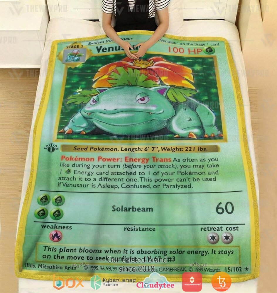 Anime-Pokemon-Venusaur-Card-Soft-Blanket-1