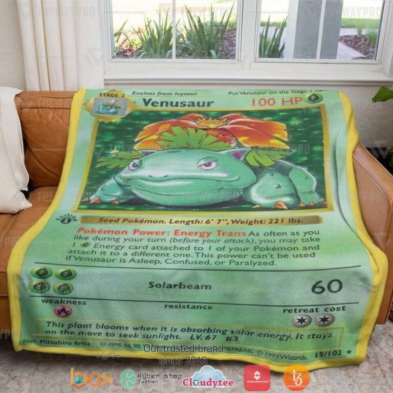 Anime-Pokemon-Venusaur-Card-Soft-Blanket-3