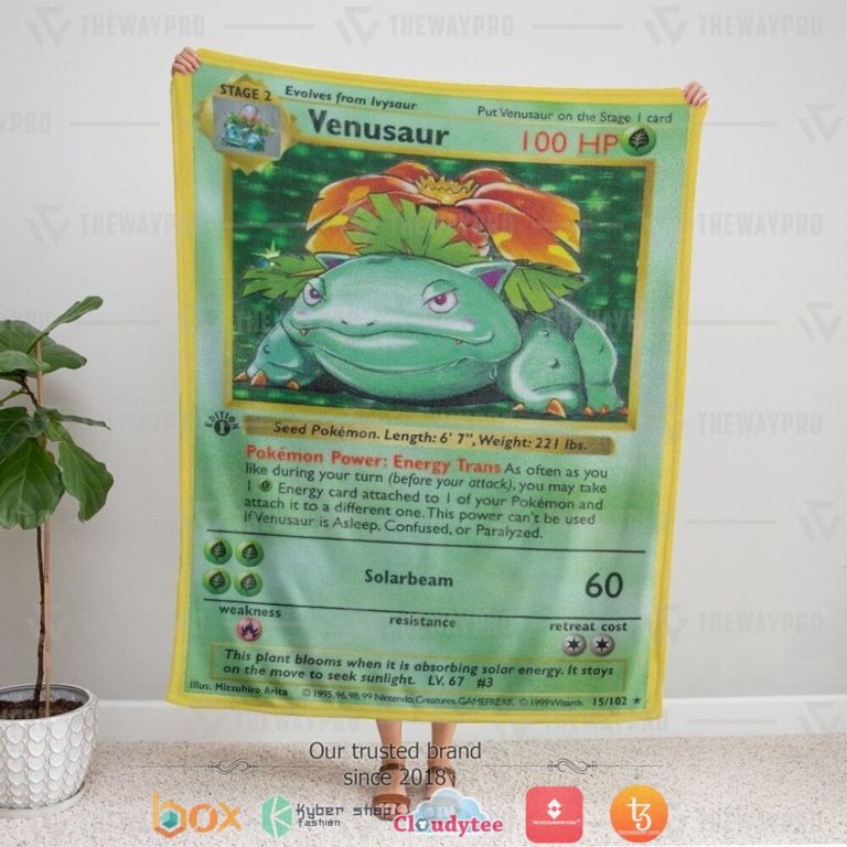 Anime-Pokemon-Venusaur-Card-Soft-Blanket-4