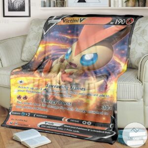 Anime Pokemon Victini Custom Blanket