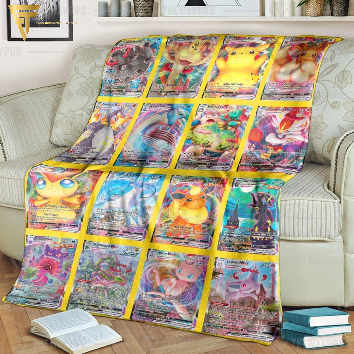 Anime Pokemon Vmax Cards Version Full Printing Blanket Anime Pokemon Vmax Cards Version Full Printing Blanket