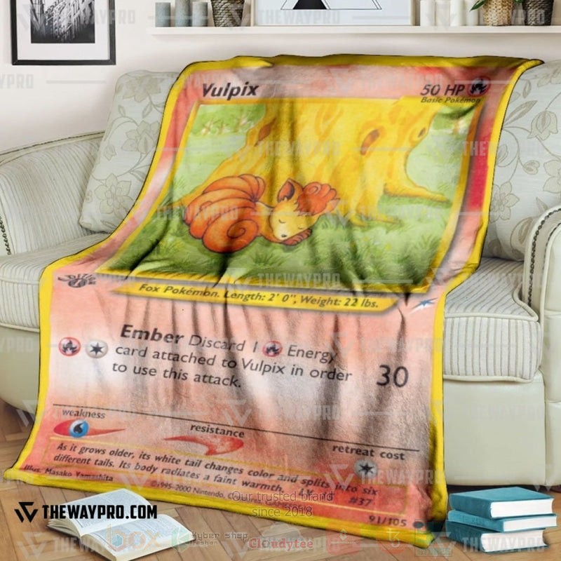 Anime Pokemon Vulpix 1St Edition Blanket Anime Pokemon Vulpix 1St Edition Blanket