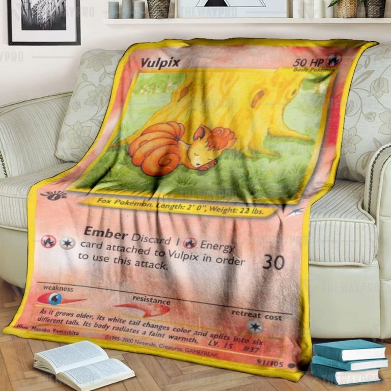 Anime-Pokemon-Vulpix-1St-Edition-Custom-Blanket-And-Quilt-1
