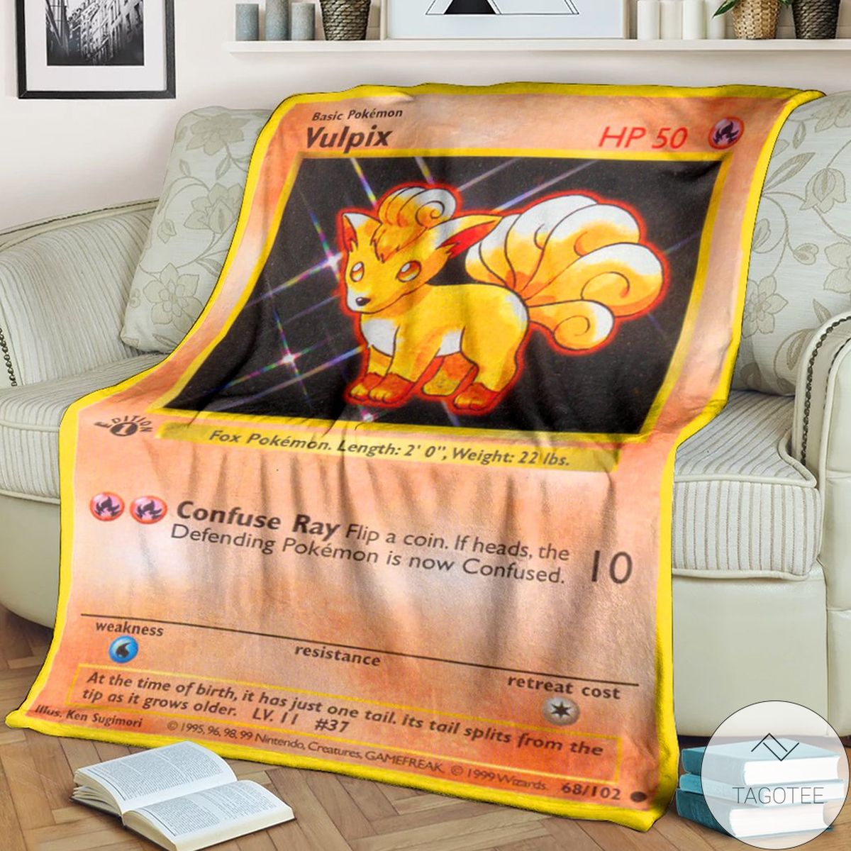 Anime Pokemon Vulpix Base Set Custom Blanket Anime Pokemon Vulpix Base Set Custom Blanket