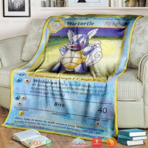 Anime Pokemon Wartortle 1St Edition Soft Blanket