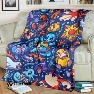 Anime Pokemon Water Custom Soft Blanket 2