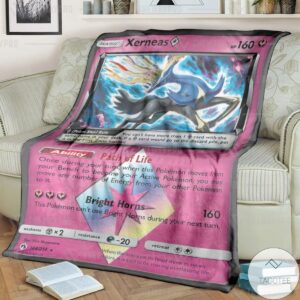 Anime Pokemon Xerneas Prism Star Lost Thunder Custom Blanket